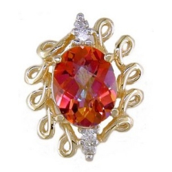 N355 14K TWILIGHT MYSTIC FIRE & DIAMOND SLIDE 